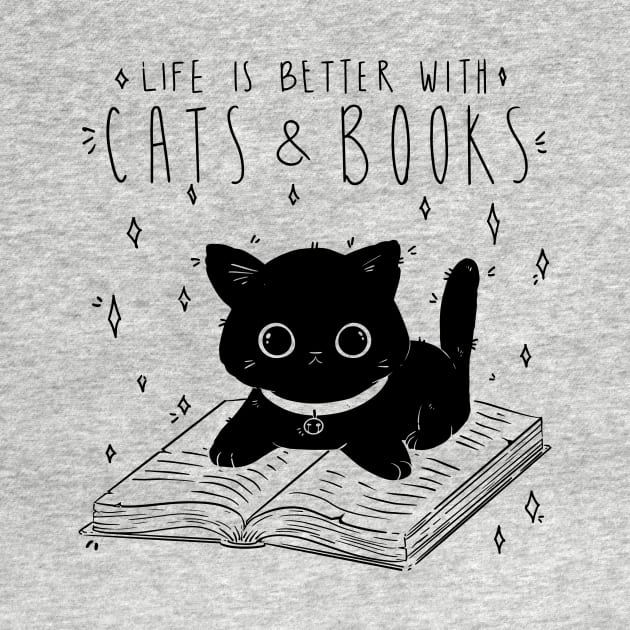 Funny Cute Cats and Book Perfect Gift for Cat Lover and Book Lover by anubis1986